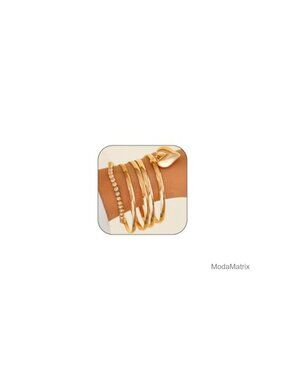 Chunky Gold Heart Cuff Bracelet Set Stackable Statement Jewelry